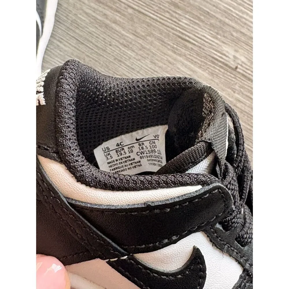 Nike Dunk Low Panda Black White Baby Size 4C